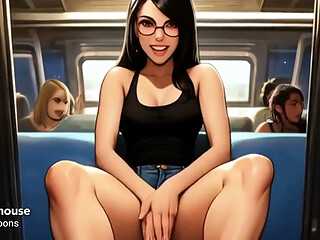 Lin is a petite Asian girl traveling on the train.