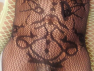 A sissy with huge masturbates spits on herself and shows her ass