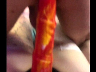 Anal loosing with cock dildo