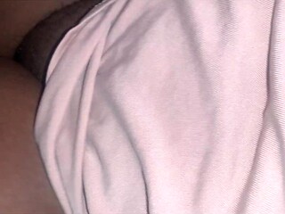 MILF plays with her big natural tits while everyone watches