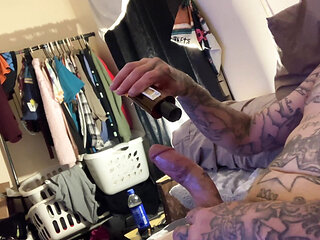9 inch tatted  dick throwing big load