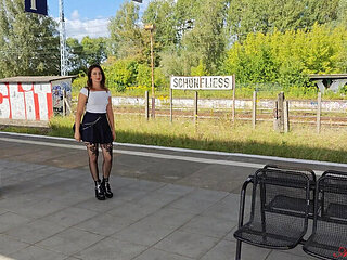 Amateur Wife Ariel Rossi Public Train Station Fuck - Big Dick Rough Sex & Creampie