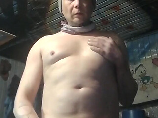 Close-up Cumshot. Horny Masturbate on the Sauna.