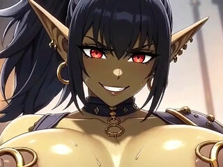 Anime Lovely Cute Orc Boobs, Ai Animation