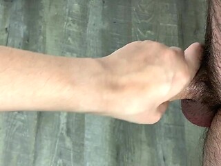 Hot Milf Gives Incredible Handjob Leading to Huge Load on the Floor