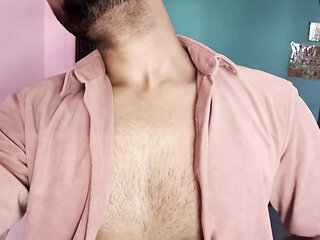 Hot and Cute Boy Showing Huge Dick and Hairy Chest