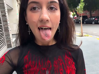 Can you Cum on my Face on First Date? - Public Cumwalk on Street