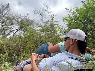 Intense passion on the top of the mountain: Real pleasure in the open air