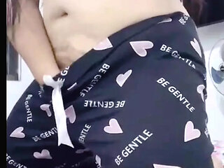 BIG ASS MEXICAN IN PAJAMAS PULLS DOWN HER PANTS AND PANTIES AND SHOWS ALL HER FAT ASS AND OPENS HER ANUS SHOWS OFF HER RICH BREASTS