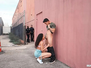Cop Fucks Bratty Teen in Double Penetration Scene