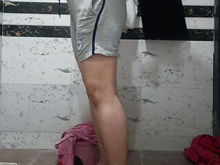 Priya Bhabi Full Open Body Hot Exercise in Bathroom