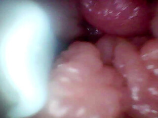 Endoscope Camera Records My Wife's G Spot. Educational Video Close up
