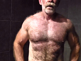 Flexing Hairy Muscle Bear