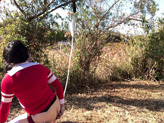 Instruction from the trainer No46 Anal pee wearing bloomers