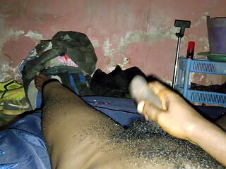 The African Black Guy, Bobby Johnson is just stroking and caressing his dick against his laps for fun