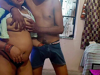 Desi mom's sucking cum in boobs