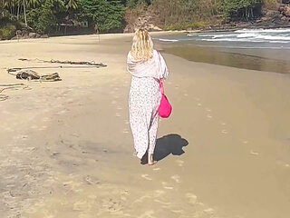 Amateur Blonde Mature Wife Has Sex After Walking