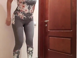 Pee My Gym Pants at the Closed Loo's Door