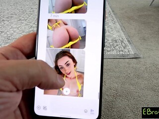 Cute stepsis Ruby Redbottom slurps brother's stiff cock in POV