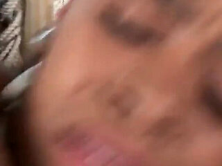 Busty ebony-skinned couture fucks black cock to enjoy cum