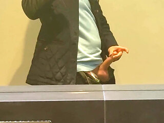 Jerking off in Cinema Wc