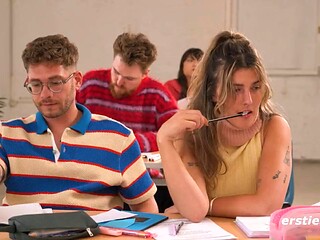 Gia G Loses Control in Lesbian Classroom Fingering Frenzy