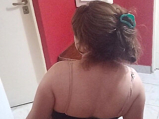 Sitting in the Doorway of the Room Motel on a Small Bench