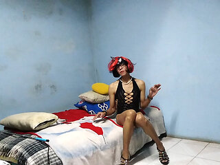 Joselynne Crossdresser In Tight Dress And Heels No Panties Using Buttplug The Las Part