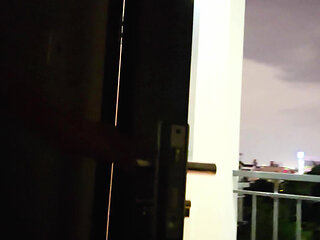 Flashing my foreskin penis on the apartment stairs. Opening the front door while naked