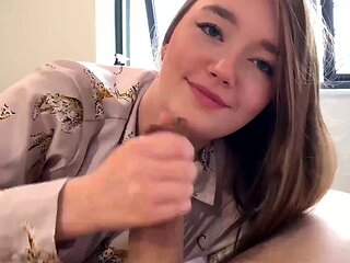 Hot British 18 Year Old Eats Cum