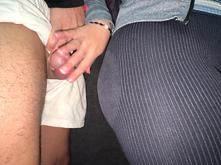Big-assed Girl Grabs a Stranger's Cock in the Store
