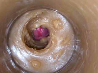 Precum Squirting in My Pussy Toy Camera in Vagina 4K. Extreme Close up!