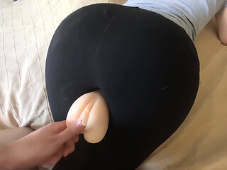 Fuck Toy and Cum on Leggins
