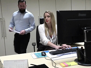 French Secretary Gets Pounded At Her Desk