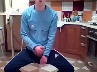 Cumming in my New Kitchen with my Big Cock