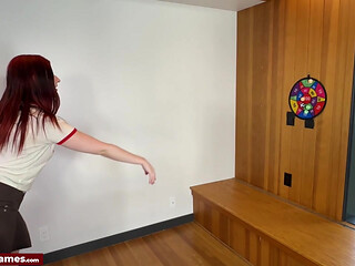 A darts game turned into a naughty strip game