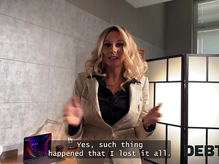 Busty Blonde Boss Sucks Dick and Grinds in High Heels