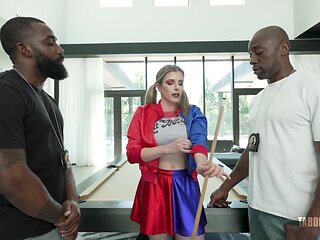 Two Bbc Cops Fill Harley Quinns Every Hole - Anal And Dp - Cory Chase