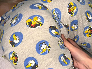 Stepmom was lying reading a book and helped to cum on her hot elastic ass