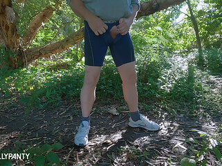 Straight uncut cock walks around with it exposed in public