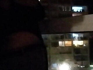 Sexy Hot Stepmother, Only Fans in Slow Motion, on the Balcony