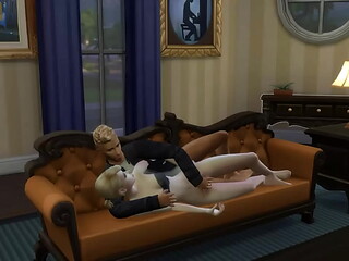 Blonde Petite Slut Neighbor Invited Over to Watch Movie (Rough Sex)