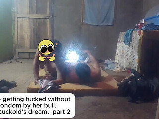Hotwife getting fucked without a condom by her bull. Every cuckold's dream. part 2.