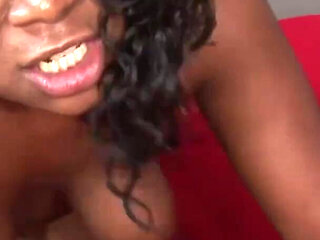 Big ass ebony babe is riding her friend's big cock