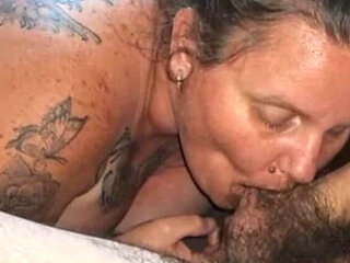 Funcouple66699 Aussie BBW MILF sucks hairy balls and makes stranger cum hard POV