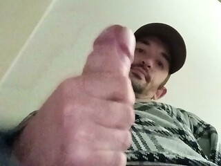 Young guy with his big penis cumming all over