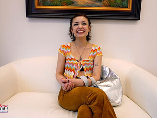 Wendy Inked Brunette Coed Audition Toys Rimjob and Greedy Swallow!