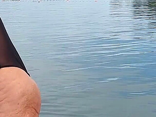 Granny Goes Swimming in a Sexy Swimsuit!