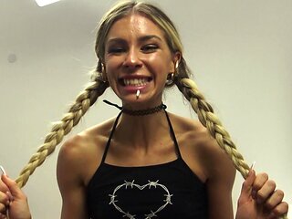 fishnet stomping femdom pov