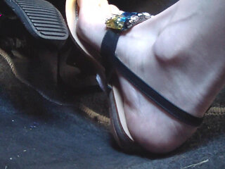 Sexy Driving My Turbo Disel Bravo with Manual Transmission in Solo Soprani Flip Flops